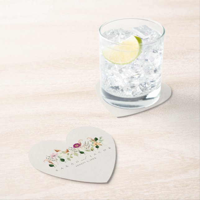 Nyckfulla Wildflowers Trädgårdsbröllop Underlägg Papper (Insitu)