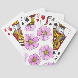 Nyckfullhet och rosa akvarellblommor  casinokort