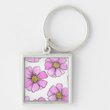 Nyckfullhet och rosa akvarellblommor 