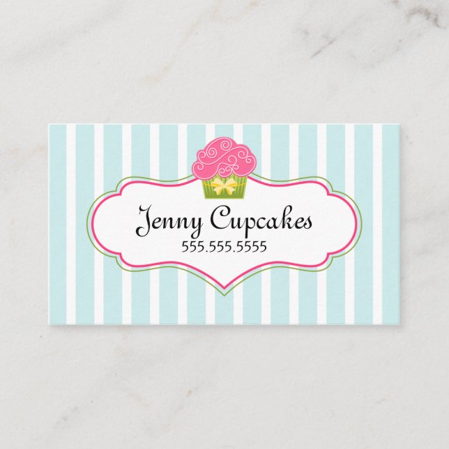 Nyckfullt blåttmuffinbageri visitkort (Framsida)