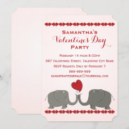 Nyckfullt elefantvalentines dayparty inbjudningar