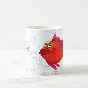 Nyckfullt fiskkonstverk kaffemugg