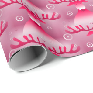 Nyckfullt rosa renjulmönster presentpapper