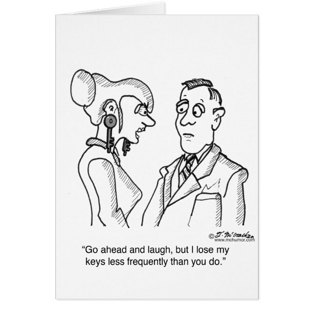 Nycklar är örhängen hälsningskort (Framsidan)