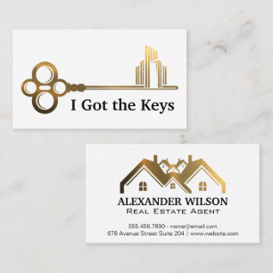 Nycklar City Logotyp Guld Houses Visitkort