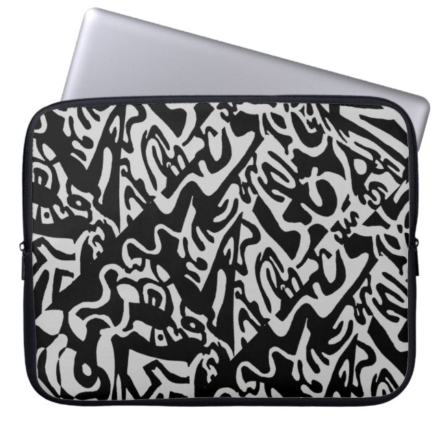"Nycklar", digital B&W-abstrakt Laptop Fodral (Framsidan)