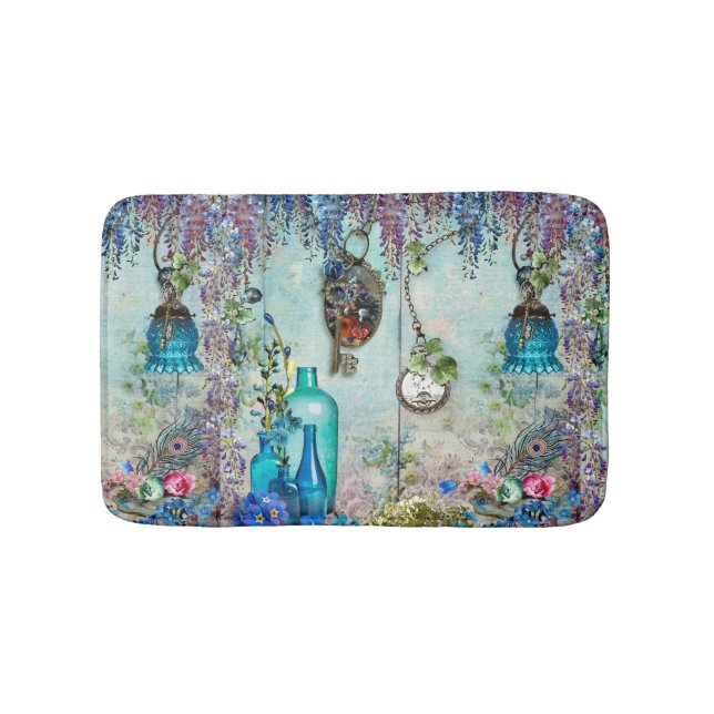 Nycklar för blått för lavendel för badrumsmatta (Framsidan)