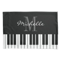 Nycklar för piano för personligmonogram svartvita