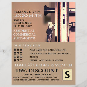 Nycklar i Door, Locksmith Advertising Flyer