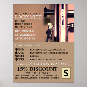 Nycklar i Door, Locksmith-reklam Poster