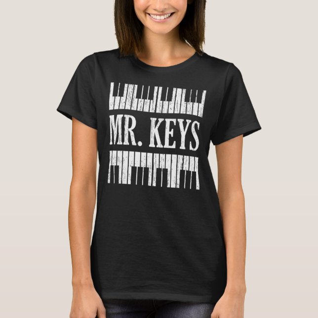 Nycklar Musical Musician Iinstrumentalist Pianist  T Shirt (Framsida)