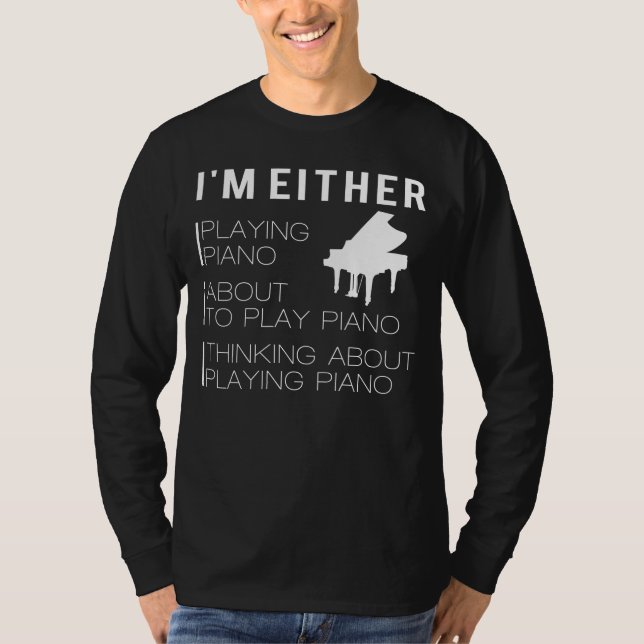 Nycklar och Chuckles: Funny Piano T-Shirt (Framsida)