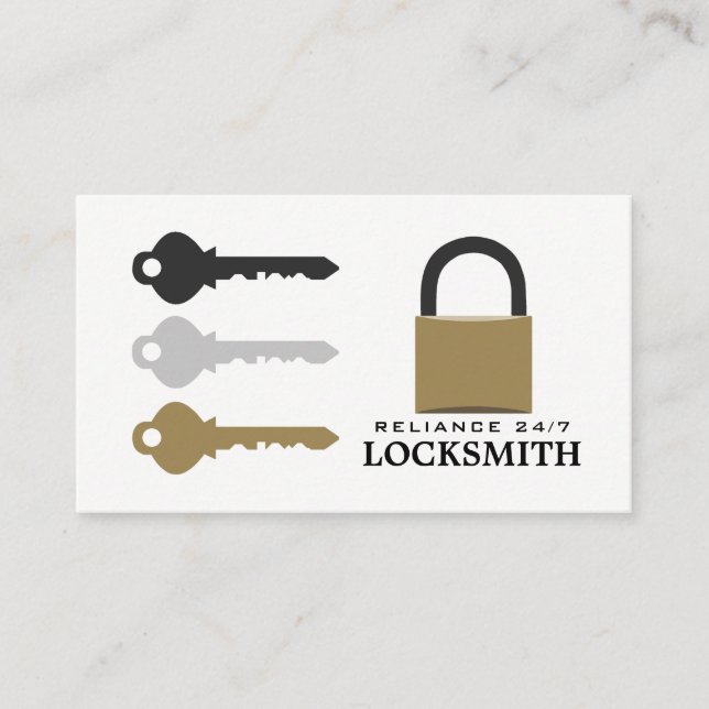 Nycklar & Padlock, Locksmith-Affärskort Visitkort (Framsida)