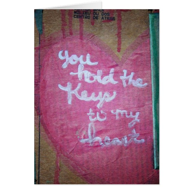 Nycklar till Mina hjärtblandade media Hälsningskort (Framsidan)