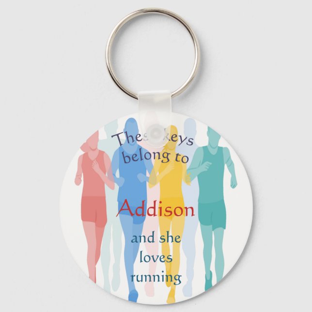Nycklar tillhör Kärleken Anpassat namn som körs Nyckelring (Framsida)