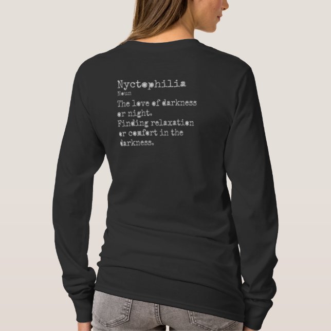 Nyctophilia: Långärmad Crew Nacke T Shirt (Baksida)