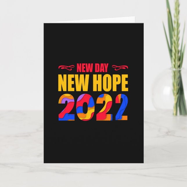 Nydag, nytt hopp 2022-gott nytt år-roligt kort (Framsida)