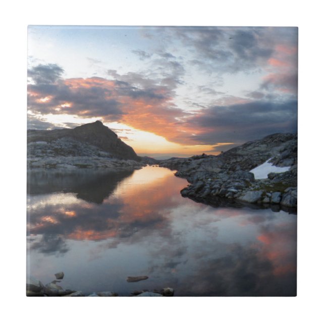 Nydiver Sjöar Sunrise 2 - Ansel Adams Wilderness Kakelplatta (Framsidan)