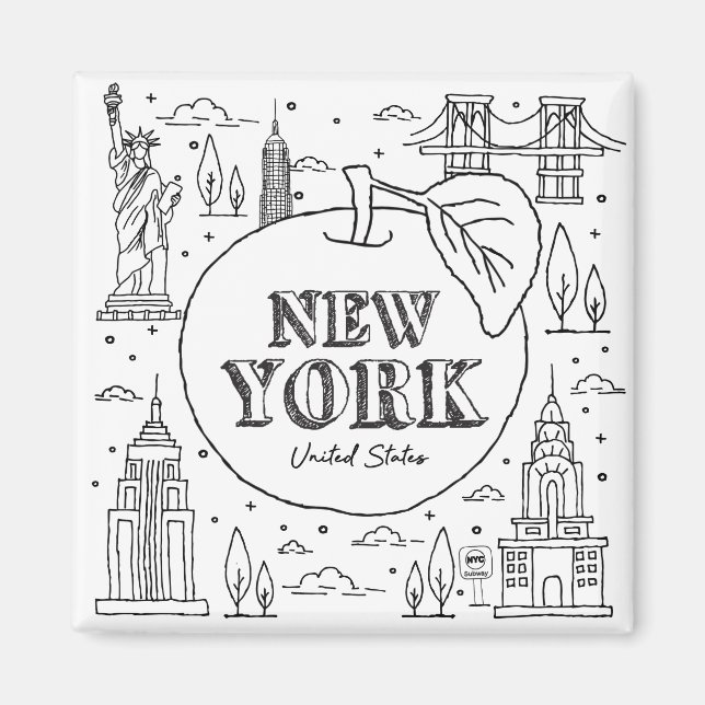NYE New York Vacation Souvenirs NYC Gift Magnet (Framsidan)