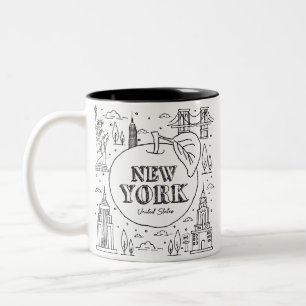 NYE New York Vacation Souvenirs NYC Gift Två-Tonad Mugg