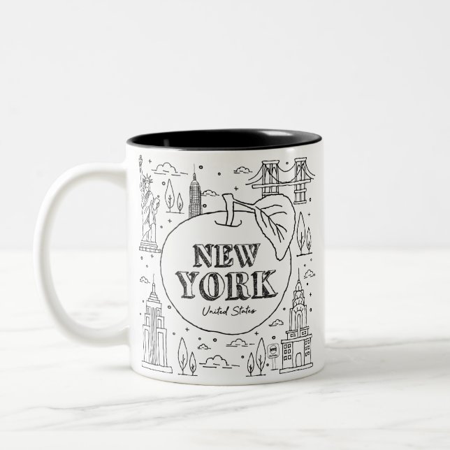 NYE New York Vacation Souvenirs NYC Gift Två-Tonad Mugg (Vänster)