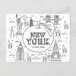 NYE New York Vacation Souvenirs NYC Gift Vykort