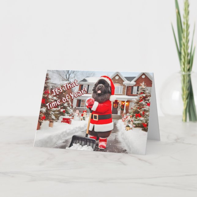 Nyf Santa Shoveling Snö-julkort Helgkort (Framsida)