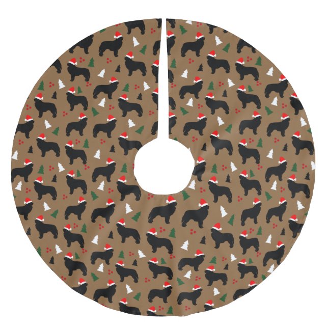 Nyfiber Santa Hat Newfoundland Hundar jul Julgransmatta Borstad Polyester (Framsidan)