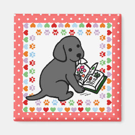 Nyfiken Black Labrador Puppy Magnet