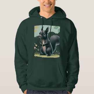 "Nyfiken Black Squirrel in the Park - Nature-Inspi Hoodie