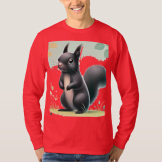 "Nyfiken Black Squirrel in the Park - Nature-Inspi T Shirt