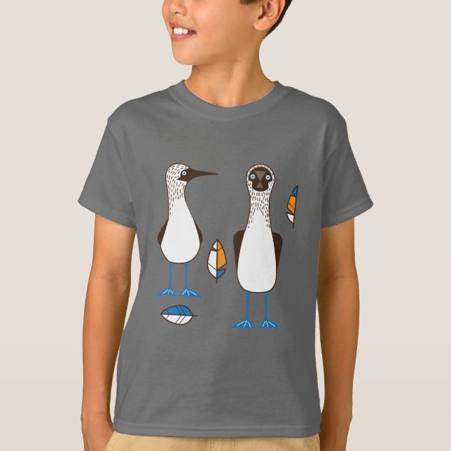 Nyfiken blåfotad t shirt (Framsida)
