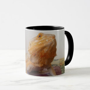 Nyfiken, böjd drakons fotodesign funn mugg