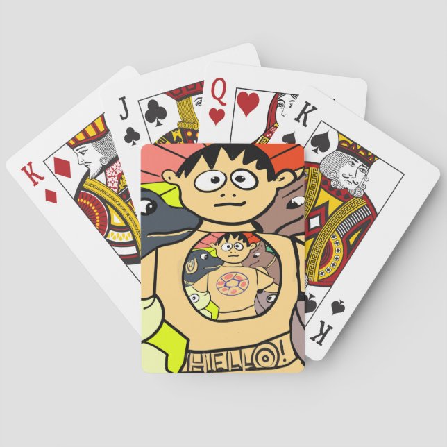 Nyfiken Boy och hans djur Casinokort (Baksidan)