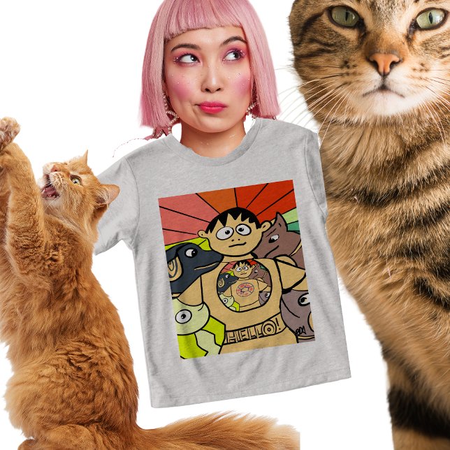 Nyfiken Boy och hans djur T Shirt (Skapare uppladdad)