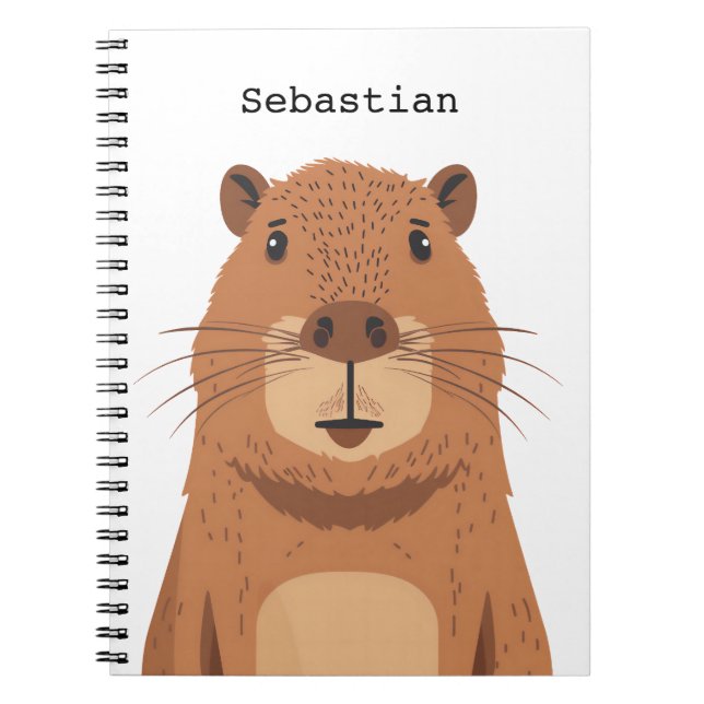 Nyfiken Capybara Porträtt Anteckningsbok (Framsidan)