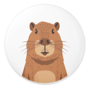 Nyfiken Capybara Porträtt Knopp