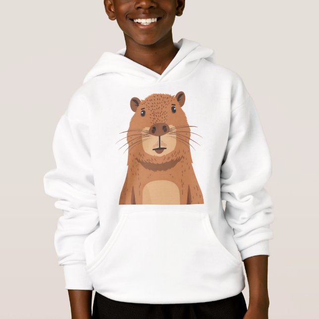 Nyfiken Capybara Porträtt T Shirt (Framsida)