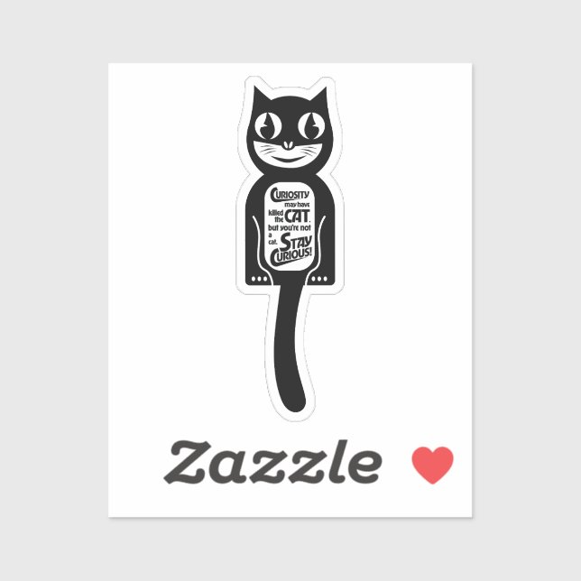 Nyfiken Cat Black Klistermärken (Ark)