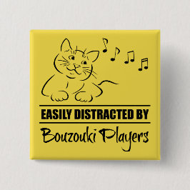 Nyfiken Cat Easily Distrated by Bouzouki Players Knapp