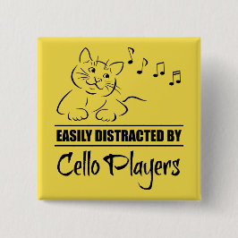 Nyfiken Cat Easily Distrated by Cello Players Knapp
