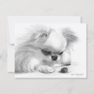 Nyfiken Chihuahua Hand Painting Hund Art Vykort