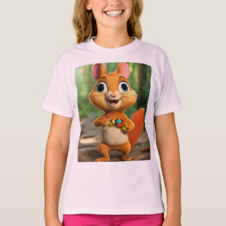 Nyfiken Chipmunk Forest Äventyr T-Shirt-design T Shirt