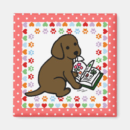 Nyfiken Chocolate Labrador Puppy Magnet