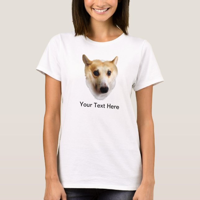 Nyfiken Corgi T-shirt (Framsida)