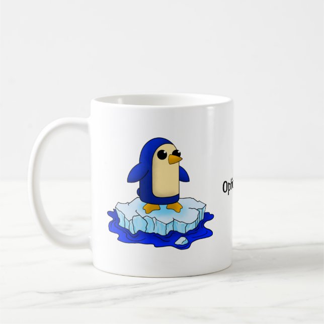 Nyfiken Cute Baby Penguin Kaffemugg (Vänster)