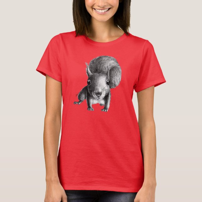 Nyfiken ekorre t shirt (Framsida)