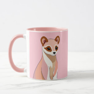Nyfiken Ferret Pastel Färg Mugg