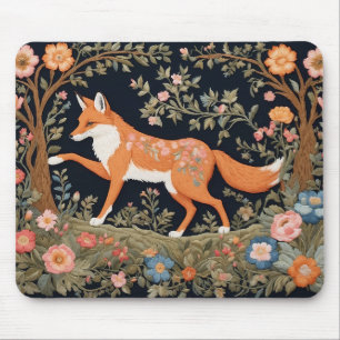 Nyfiken Fox Faux Embroidery Elegant Blommigt Musmatta