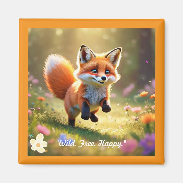 "Nyfiken Fox Kit" Magnet (Framsidan)